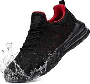 LARNMERN Mens Non Slip Work Shoes Slip On Water