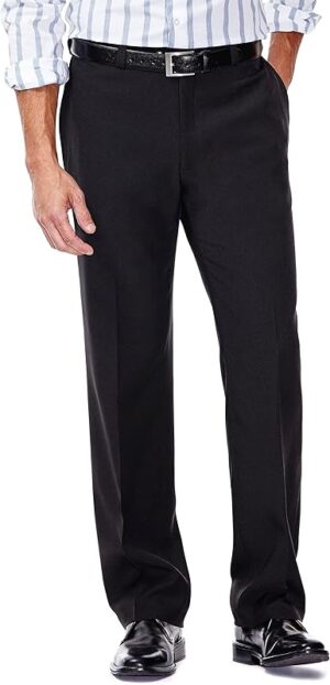 Haggar Men's E Clo Repreve Stria Classic Fit Flat