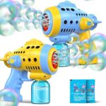 2 Bubble Gun with 2 Pack Refill Solution, 360°
