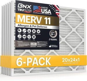 BNX TruFilter 20x24x1 Air Filter MERV 11 (6-Pack)