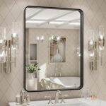 LOAAO 24X32 Inch Black Metal Framed Bathroom