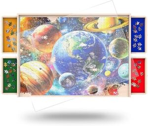 1500 Piece Puzzle Board with Drawers Rotatable