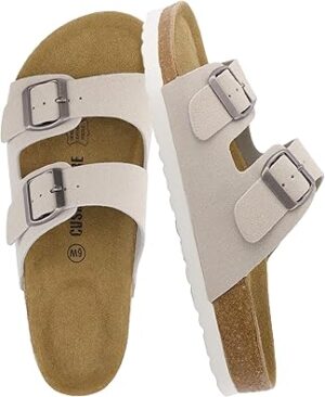 CUSHIONAIRE Lane Cork Footbed Sandals for Women –