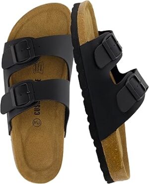 CUSHIONAIRE Lane Cork Footbed Sandals for Women –