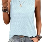 SAMPEEL Womens Tank Tops Eyelet Loose Casual