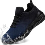 LARNMERN Mens Non Slip Work Shoes Slip On Water