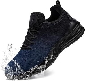 LARNMERN Mens Non Slip Work Shoes Slip On Water