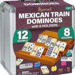 Queensell Mexican Train Dominoes Set with 8