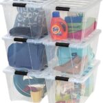 IRIS USA 54 Qt Stackable Plastic Storage Bins
