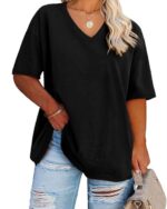 Women's Plus Size V Neck T Shirts Summer Half