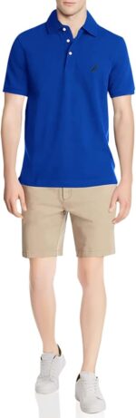 Nautica Men's Short Sleeve Solid Stretch Cotton