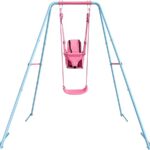 2-in-1 Toddler Swing Set with Metal Stand, Safety