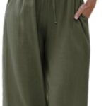 Faleave Women's Cotton Linen Summer Palazzo Pants