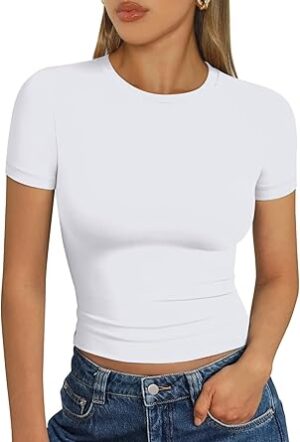 Trendy Queen Womens Basic T Shirts Summer Tops