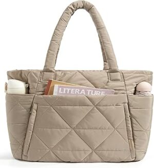 BAGSMART Tote Bag for Women, Puffy Tote Bag with