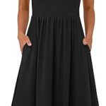 ANRABESS Women's Summer Short Sleeve A-Line Midi