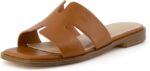 CUSHIONAIRE Voyage Cutout Strap Slides for Women,