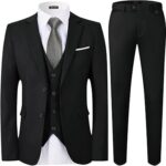 WEEN CHARM Men's 3-Piece Slim Fit Suit