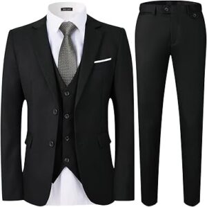 WEEN CHARM Men's 3-Piece Slim Fit Suit