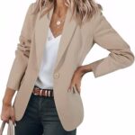 Cicy Bell Womens Casual Blazers Open Front Long