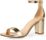 Ankis Heels for Women Open Toe Ankle Strap Chunky