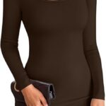 VICHYIE Women Square Neck Ribbed Bodycon Tight