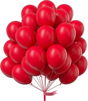 PartyWoo Red Balloons 50 pcs 12 Inch Matte Red