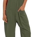Muchpow Women's V Neck Sleeveless Jumpsuits