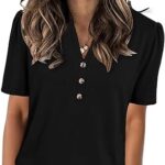 Womens Tops Summer 2025 Short Sleeve Casual