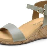 DREAM PAIRS Women's Open Toe Buckle Ankle Strap