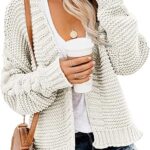 Dokotoo Womens Open Front Long Sleeve Chunky Knit