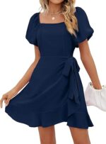 SAMPEEL Womens Summer Dresses Square Neck Puff