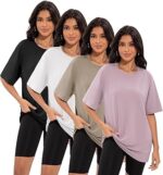 4 Pack Oversized Tshirts for Women, Loose Fit