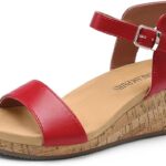DREAM PAIRS Women's Open Toe Buckle Ankle Strap
