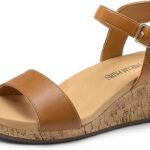 DREAM PAIRS Women's Open Toe Buckle Ankle Strap
