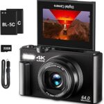 4K Digital Camera for Photography, 64MP Vlogging