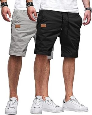 JMIERR Mens Casual Shorts - Cotton Drawstring