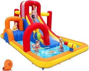 Inflatable Water Slide, 10 in 1 Water Park Bounce