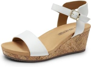DREAM PAIRS Women's Open Toe Buckle Ankle Strap