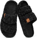 EverFoams Womens Fuzzy Open-toe Slippers Soft