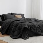 Love's cabin Twin Comforter Set Black, 5 Pieces