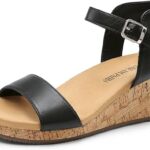 DREAM PAIRS Women's Open Toe Buckle Ankle Strap