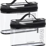 BAGSMART TSA Approved Toiletry Bag, 2 Pack Clear