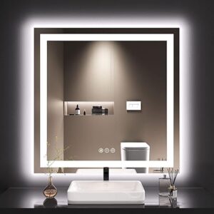 LOAAO 36X36 LED Bathroom Mirror with Lights,