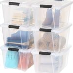 IRIS USA 32 Qt Stackable Plastic Storage Bins