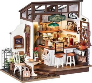 Rowood Coffee Miniature House Kit, DIY Miniature