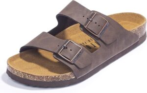 FITORY Mens Sandals, Arch Support Slides with