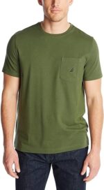 Nautica Men's Solid Crew Neck Short-Sleeve Pocket
