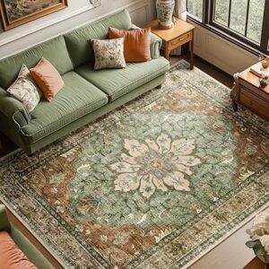 Area Rugs 8'x10' Washable Non-Slip, Floral