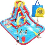 Whubefy Inflatable Water Slide Obstacle Course